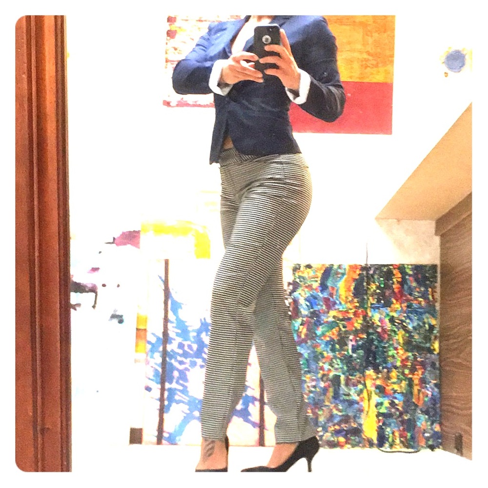 Express Editor b&w dress pants straight leg